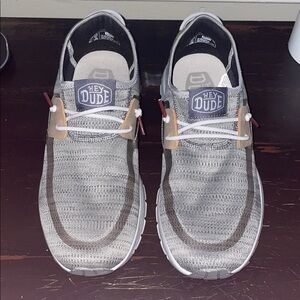 Hey Dude Gray and Brown Sirroco Slip-Ons